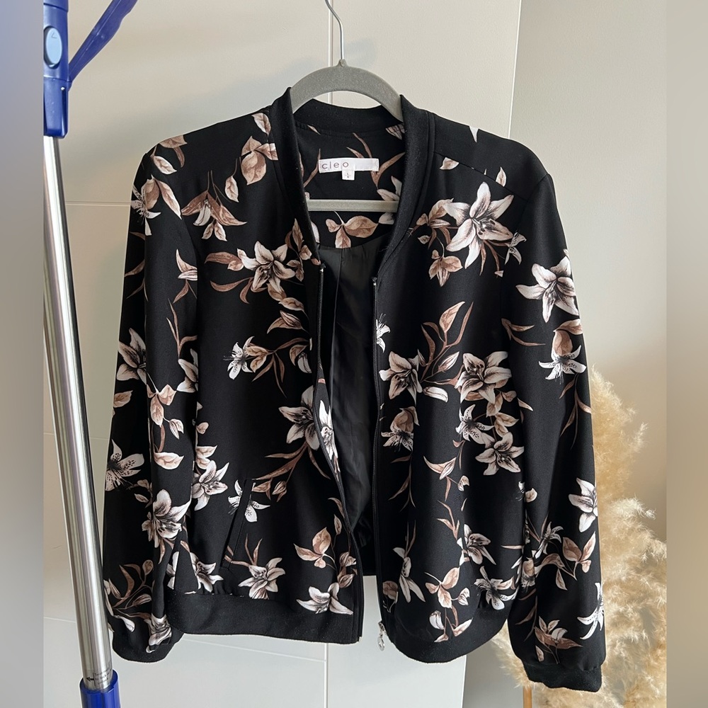 Cleo Lightweight Floral Bomber Jacket - L